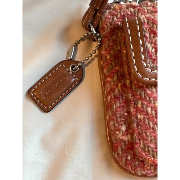 Coach Vintage F11214 Soho Hampton Orange Tweed Flap Hobo Clutch Wristlet - Picture 2 of 8